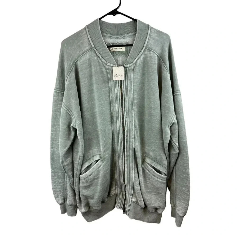 Free People Robby Bomber / Washed Army M - Picture 11 of 16